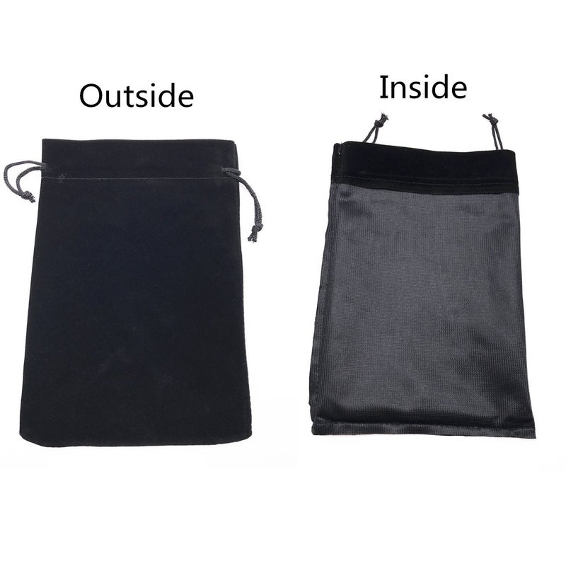 Ovenot 6pcs 7" X 5" Velvet Cloth Jewelry Pouches/Drawstring Bags (Black) - Image 3